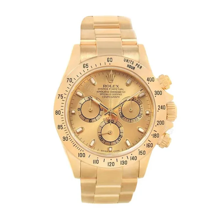 View 1 of Rolex Daytona Cosmograph Yellow Gold Dial 116528 Oyster Super Clone