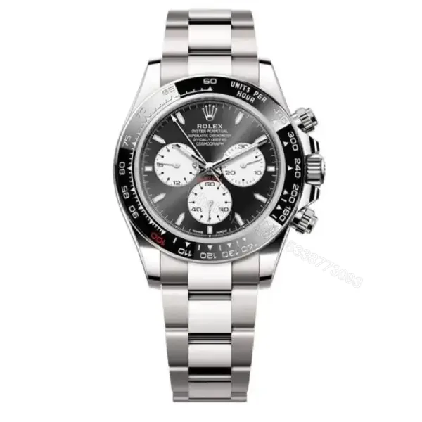 View 1 of Rolex Daytona 126529LN Super Clone: 40mm White Gold Black Dial Open Caseback
