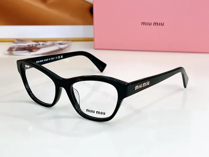 View 1 of Black Acetate Cat-Eye Eyewear â€“ Miu Miu Signature Detail