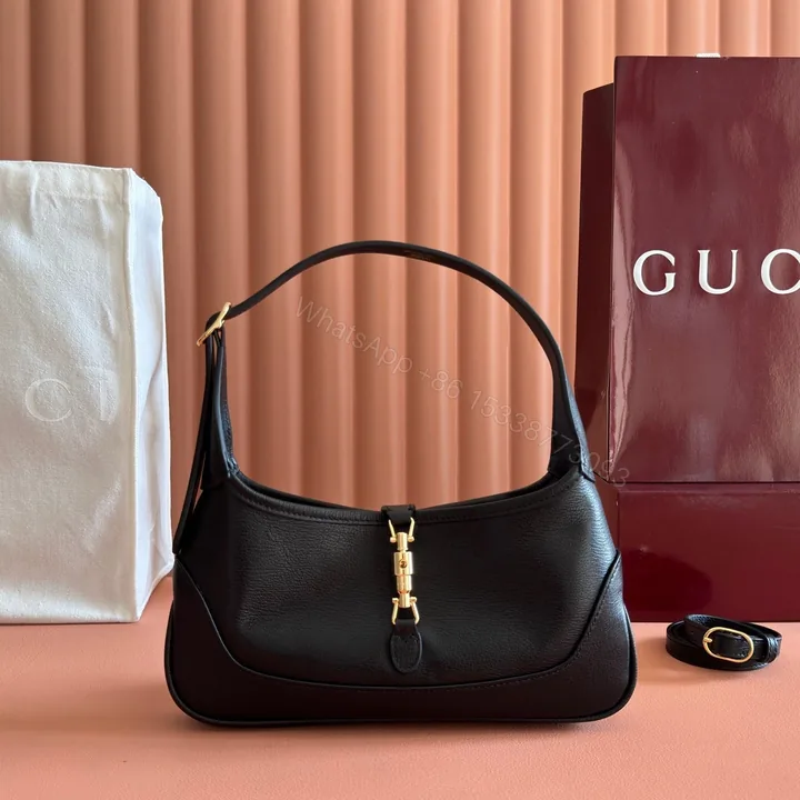 View 1 of GUCCI 26S JACKIE SLIM SHOULDER BAG 27 IN BLACK CALFSKIN