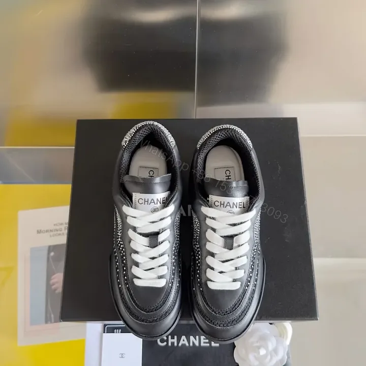 View 1 of Black Leather + Chanel-Inspired + Streetwear + Comfort-Driven Detailing + Sneakers