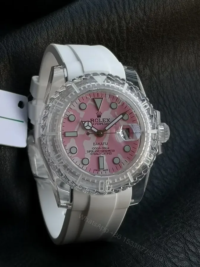 View 1 of Premium Rolex Submariner Date Phantomlab Pink Camo replica 40MM White Rubber Strap Edition RLX-SUB-DATE-PHANTOMLAB-PINK-CAMO-40MM-WHITE-RUBBER-STRAP
