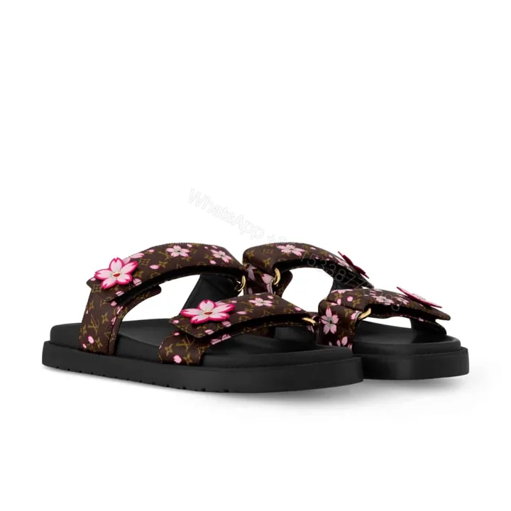 View 1 of LOUIS VUITTON X MURAKAMI LV SUNSET FLAT COMFORT MULE SAKURA BROWN 1AGVYY