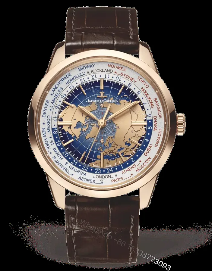 View 1 of Jaeger-LeCoultre – Blue Lacquer Dial, Pink Gold and Leather