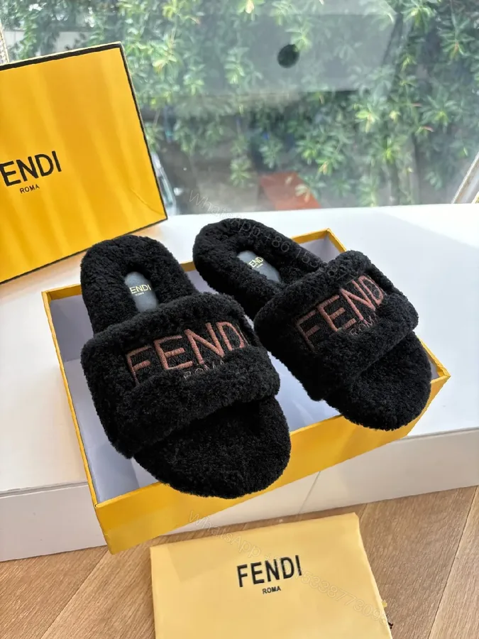 View 1 of Soft Plush Texture Slides: Luxe Open-Toe Comfort