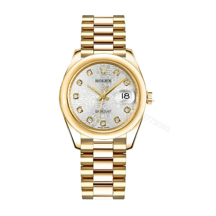 View 1 of Rolex Datejust 41 126334 Super Clone: Steel Fluted Bezel Grey Diamond Dial