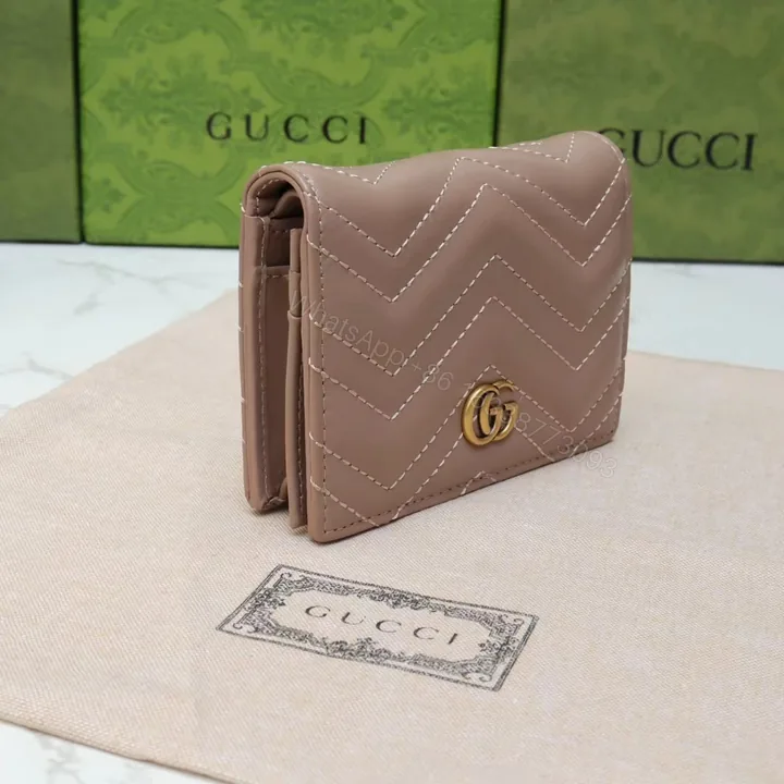 View 1 of Gucci 高仿GG Marmont牛奶糖三折短夾 輕便氣質小錢包