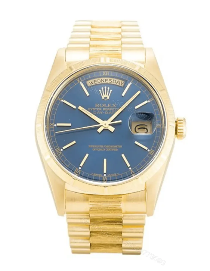 View 1 of Replica Rolex Day-Date Gold with Blue Dial