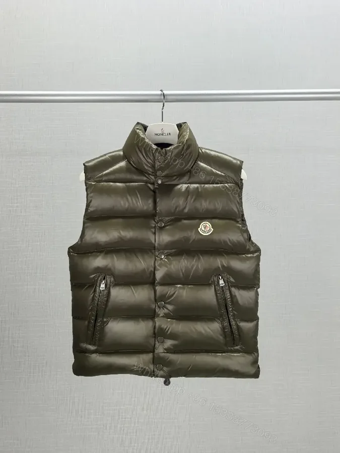 View 1 of Olive Puffer Vest, Signature Quilting, Lightweight Warmth, Urban Utility