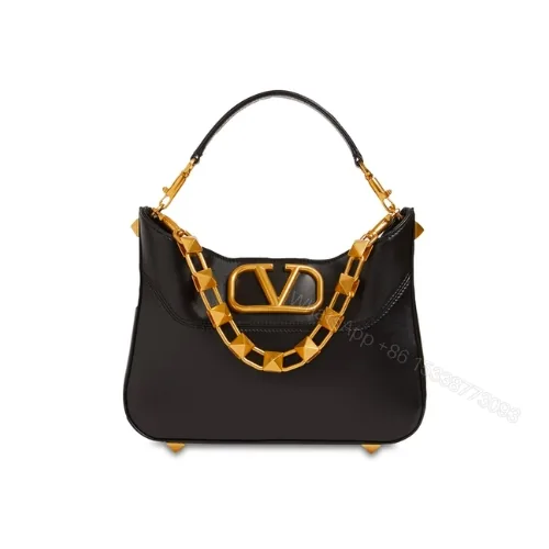 View 1 of VALENTINO GARAVANI SMALL STUD SIGN HOBO BAG IN BLACK