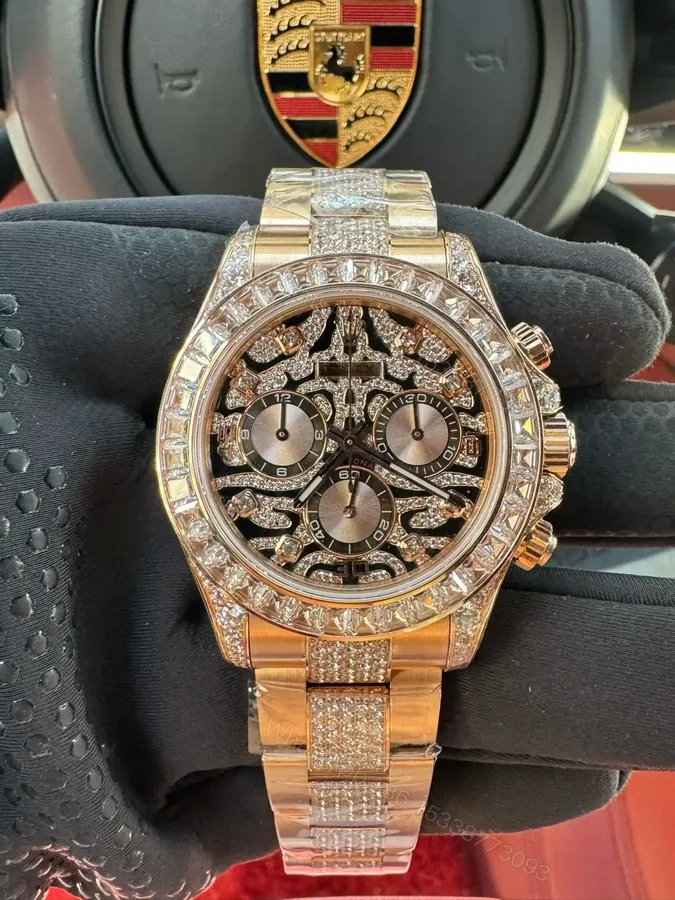 View 1 of Best Rolex Daytona Rainbow Skeleton replica 40MM Gold Oyster Bracelet Edition RG-DAYTONA-RAINBOW-SKELETON-GOLD-40