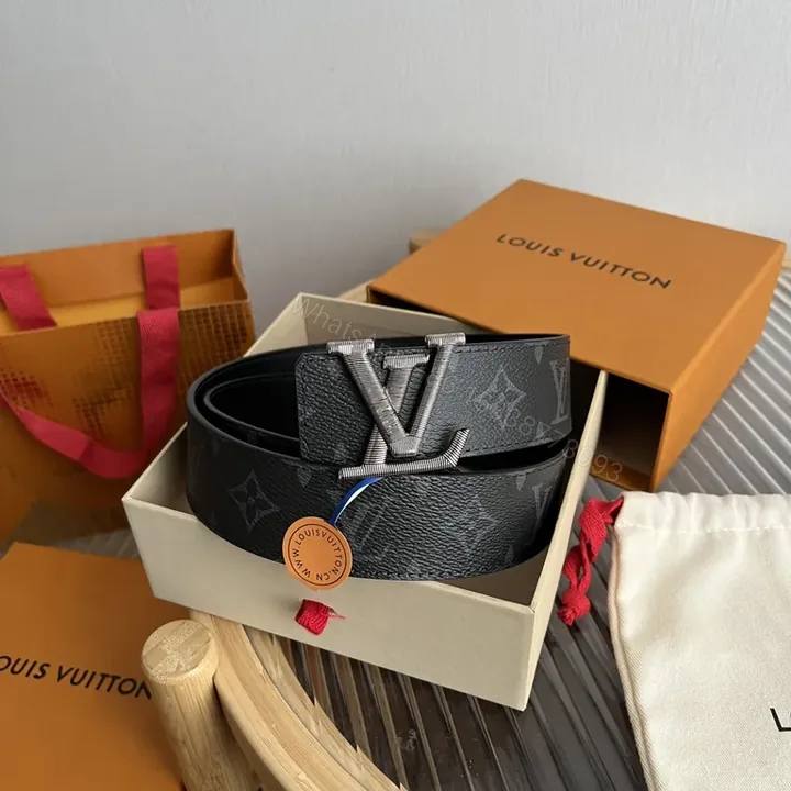 View 1 of Refined LV Monogram Belt with Signature Buckle - Luxury Leather Belt