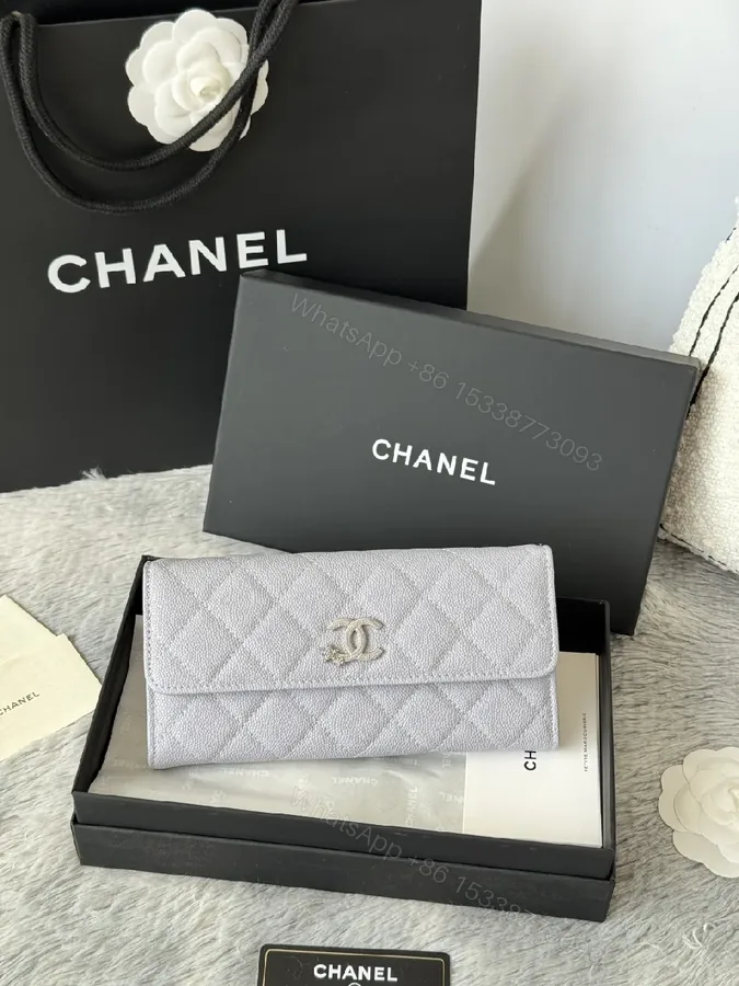 View 1 of Lilac Quilted Leather Wallet – Slim, Luxurious Organizer