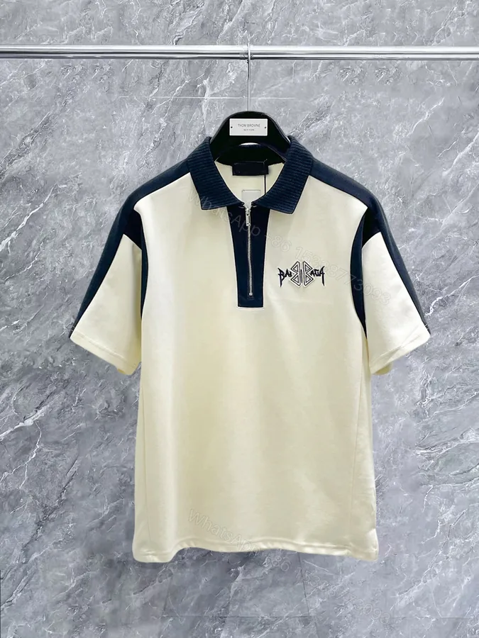 View 1 of Balenciaga 一比一 男款 拼色拉鍊POLO短袖T恤 運動休閒風
