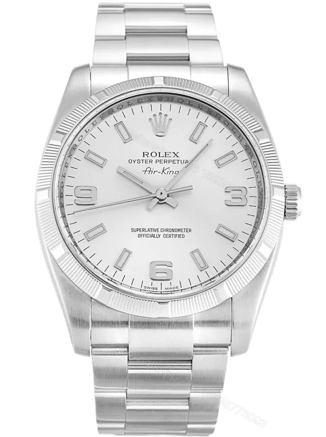 View 1 of Replica Rolex Air-King Silver Dial 114210