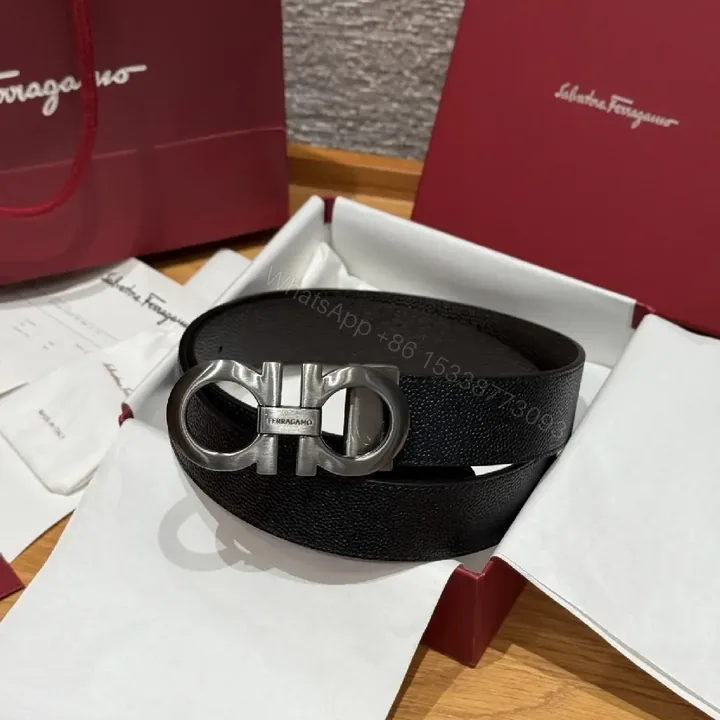View 1 of Premium Leather Belt with Signature Brushed Buckle