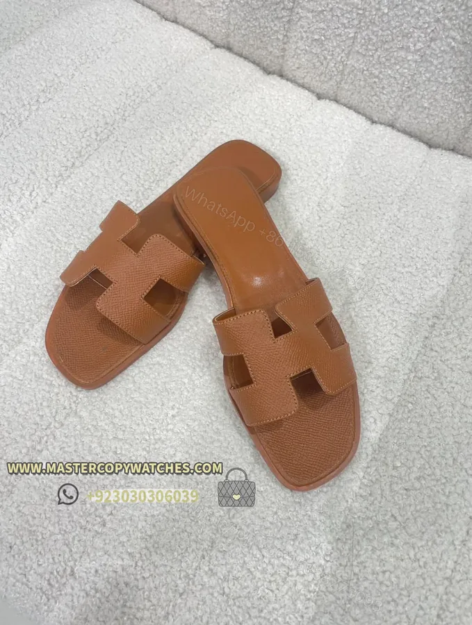 View 1 of Hermes Ladies Sandals Flat Oran Brown