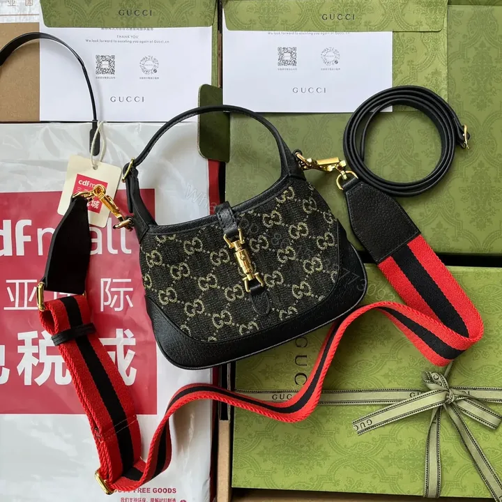 View 1 of JACKIE 1961 SMALL HANDBAG 19 IN BLACK YELLOW DENIM BLACK