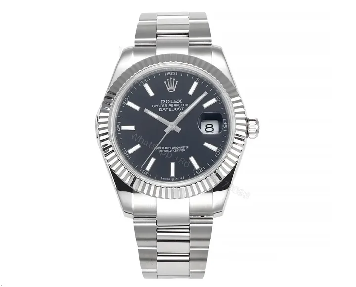 View 1 of Clean Factory JVS Rolex Datejust Black Fluted Silver