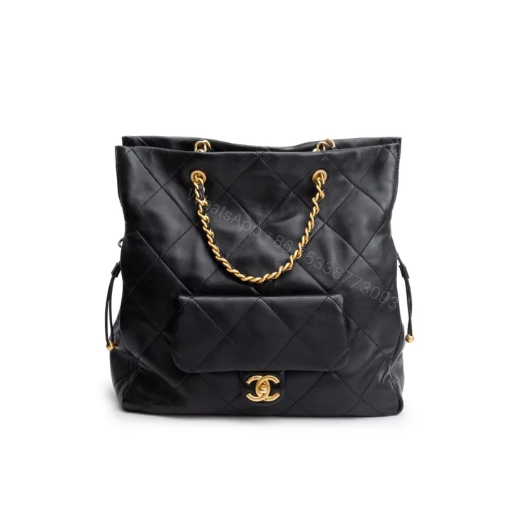 View 1 of Chanel 25C Shopping Bag Black 33Cm