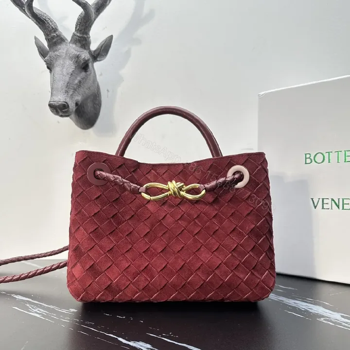 View 1 of Textured Burgundy Weave Everyday Mini Bag with Gold Hardware