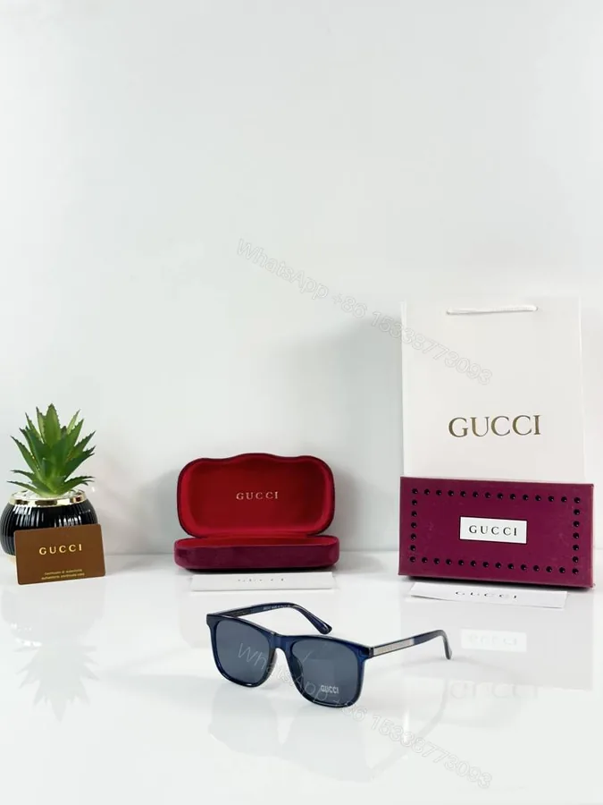 View 1 of First Copy Gucci 0381 Blue Sunglasses
