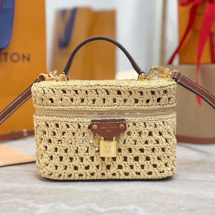 View 1 of Louis Vuitton Vanity Chain Pouch in raffia