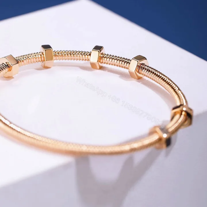 View 1 of Inspired Cartier Ecrou De Cartier Bracelet Rose Gold