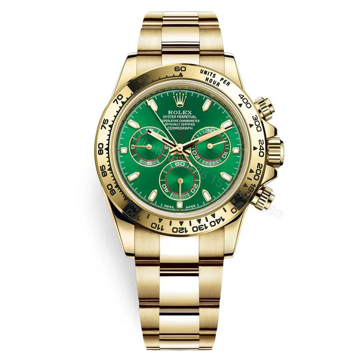 View 1 of Rolex Cosmograph Daytona 116508 Green Index Oyster Yellow Gold Mens Watch