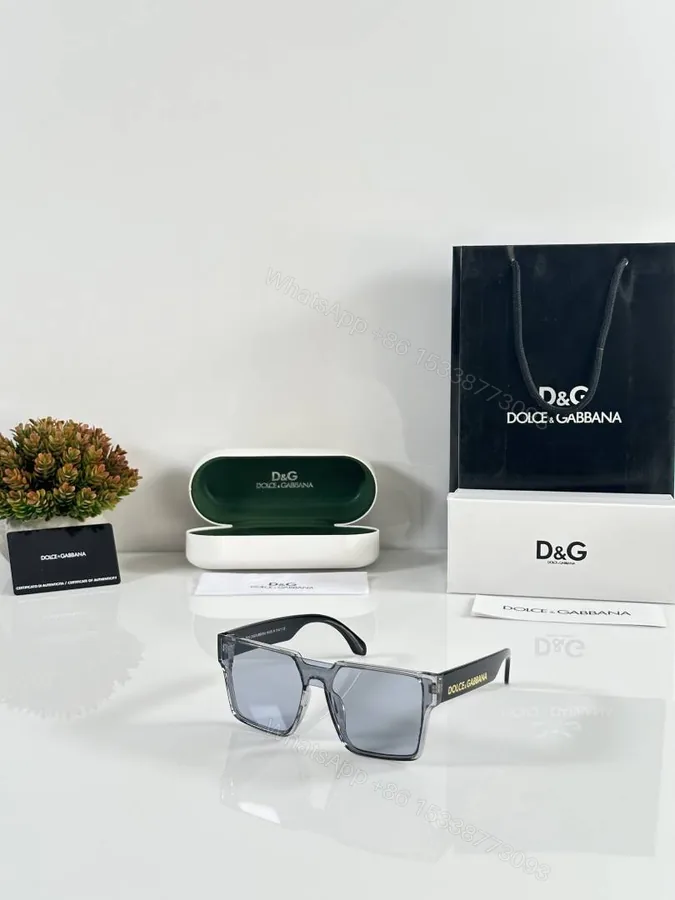 View 1 of First Copy Dolce & Gabbana Grey Transparent Square Frame Men’s Sunglasses