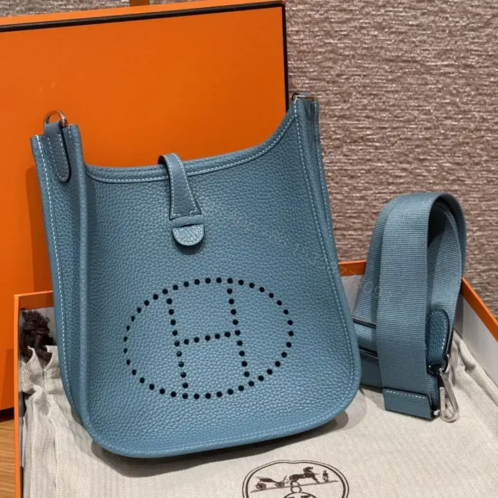 View 1 of 高仿Hermes*Evelyne23系列H087941CKU2牛仔藍銀扣純手工