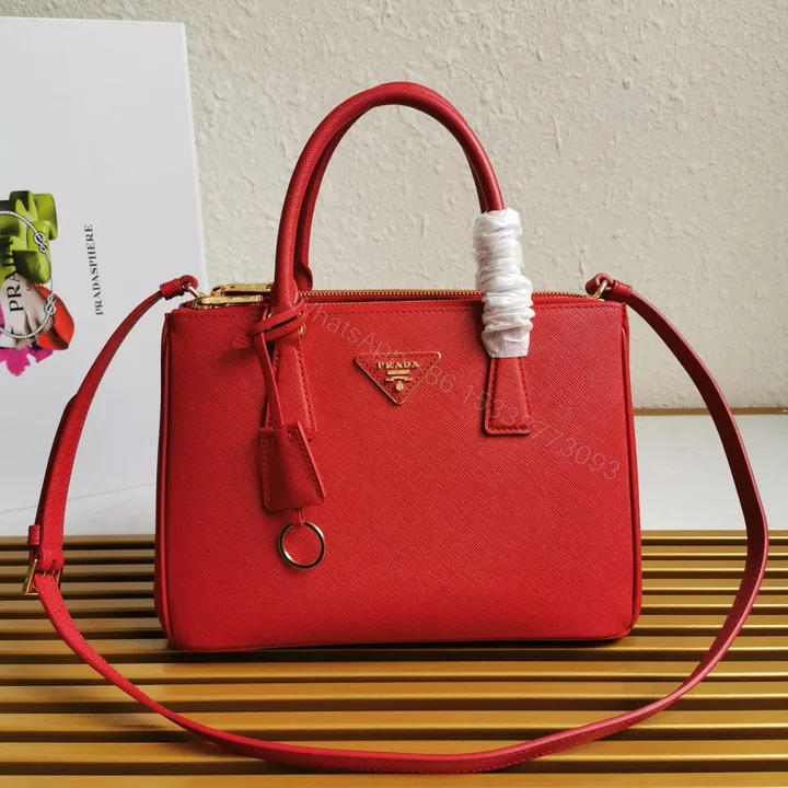 View 1 of MEDIUM GALLERIA 28 RED SAFFIANO LEATHER