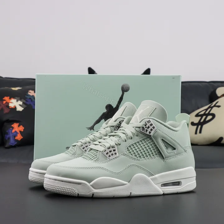View 1 of Air Jordan 4 Retro Seafoam Sail Reps