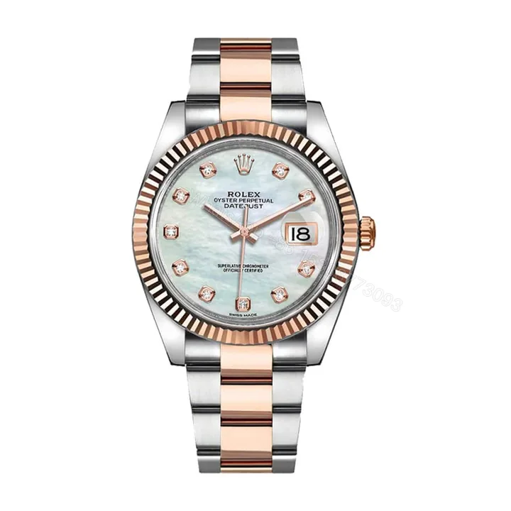 View 1 of Rolex Datejust 41 126331-0013 Super Clone: Everose Rolesor Mother Of Pearl Dial