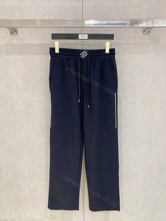 View 1 of LV高仿運動長褲海軍藍設計感滾邊修身款 台灣現貨熱賣男裝