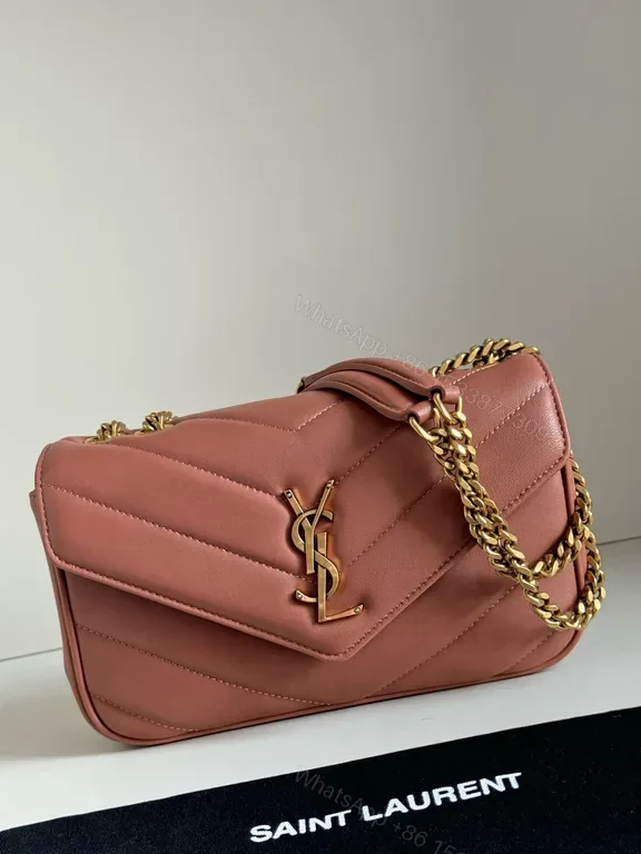View 1 of Chic Velvet Rose Bag with Gold Chain â€“ YSL-Inspired Style