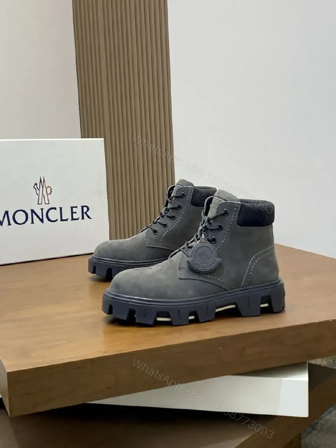 View 1 of Graphite Suede Rugged-Chic Boots with Plush Collar