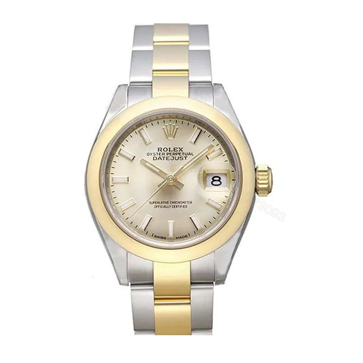View 1 of Rolex Lady-Datejust 28 Super Clone : Steel Smooth Bezel Pink Dial