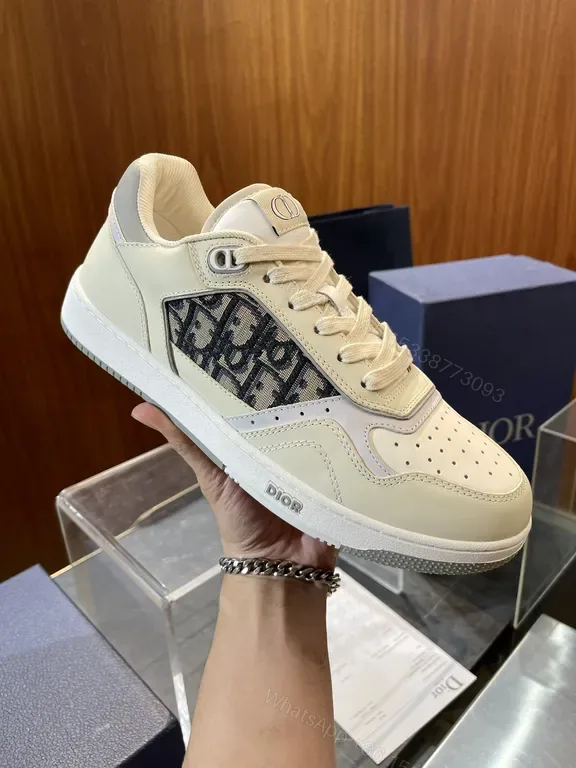 View 1 of Refined Dior-Inspired High-Top Sneakers with Monogram Detailing