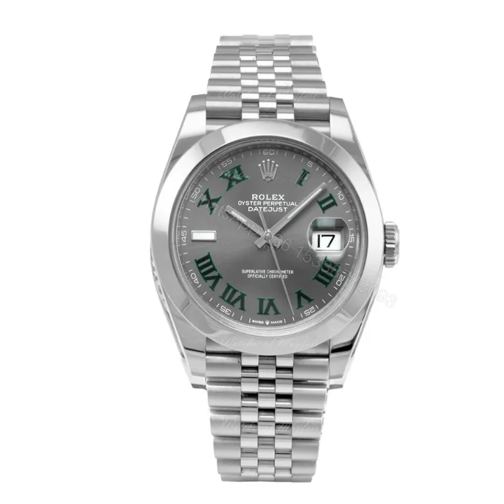 View 1 of Rolex Datejust 41 126300 Super Clone : Steel Grey Roman Dial Jubilee