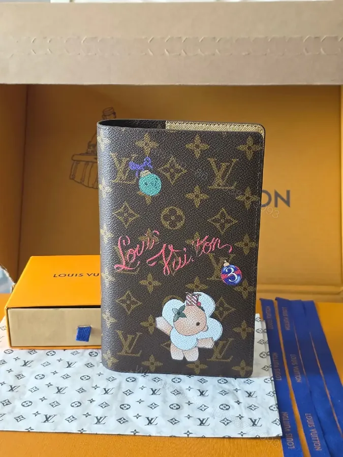 View 1 of Playful Monogram Wallet: Turquoise Charm Accent, Compact Luxury