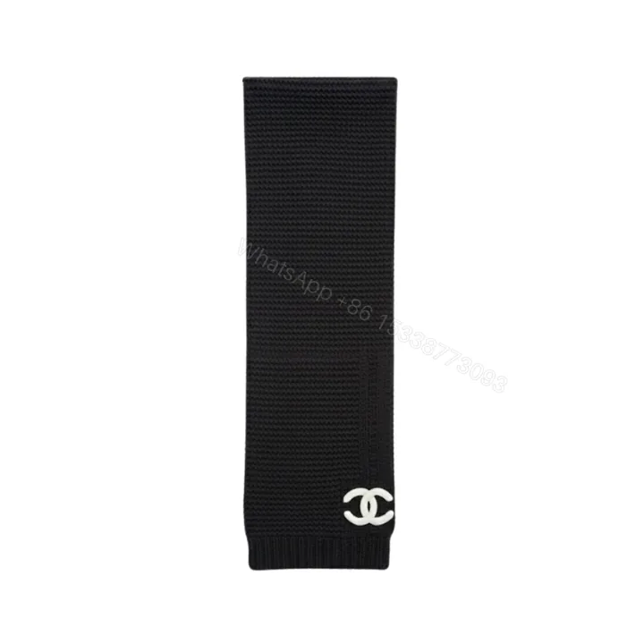 View 1 of Chanel Cashmere Knit Scarve Black
