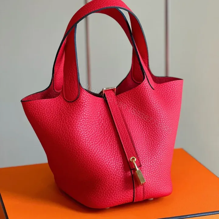 View 1 of HN 18 Pink Togo Leather Gold Hardware
