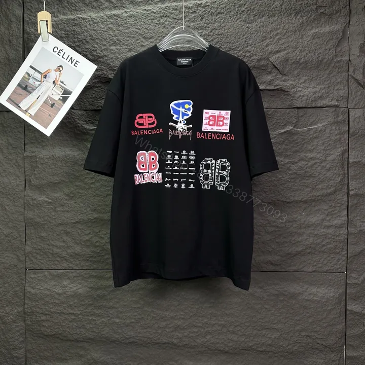 View 1 of Balenciaga 原單 男款 多Logo印花短袖T恤 潮流寬鬆款