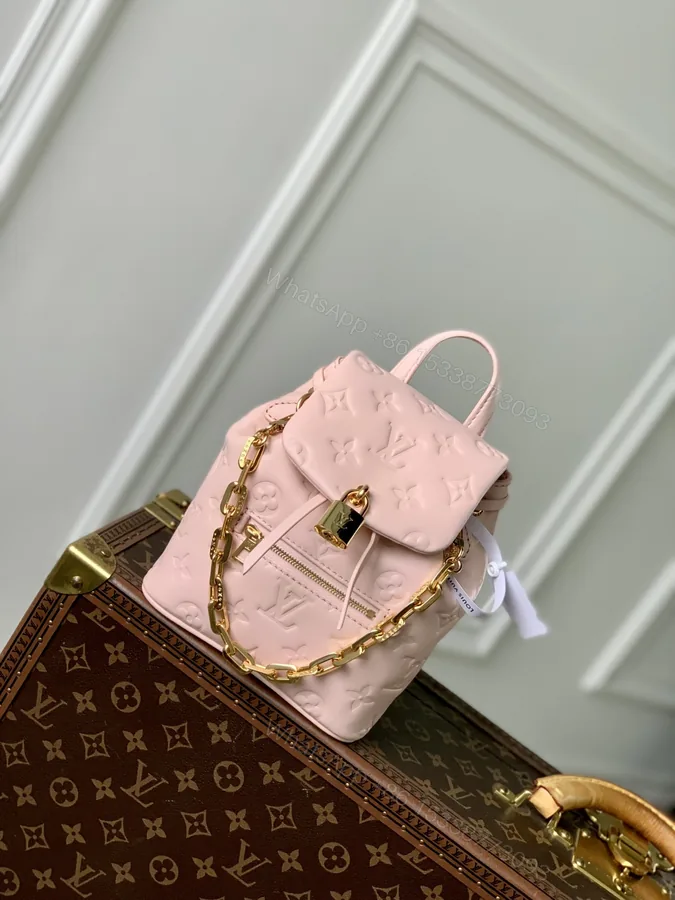 View 1 of LV A貨M13389粉色迷你背包Monogram壓紋金鏈人氣新作推薦