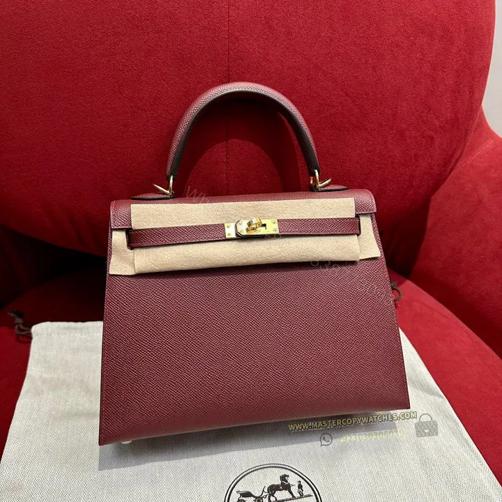 View 1 of Hermes Kelly 25 Epsom Rouge