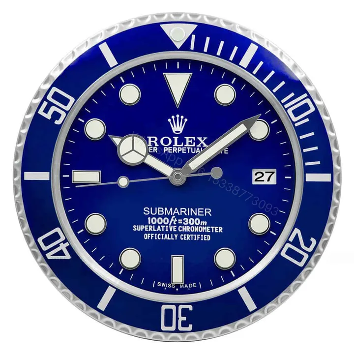View 1 of ROLEX WALL CLOCK – SUBMARINER VIVID BLUE DIAL
