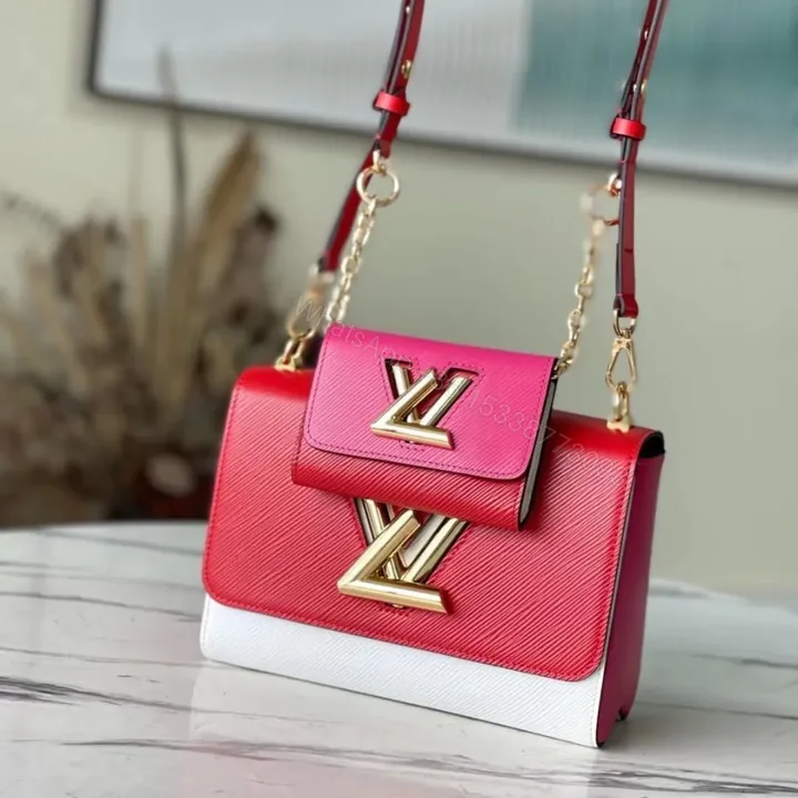 View 1 of Louis Vuitton LV Twist Mix Pink Red Handbags Cowhide Leather 24cm