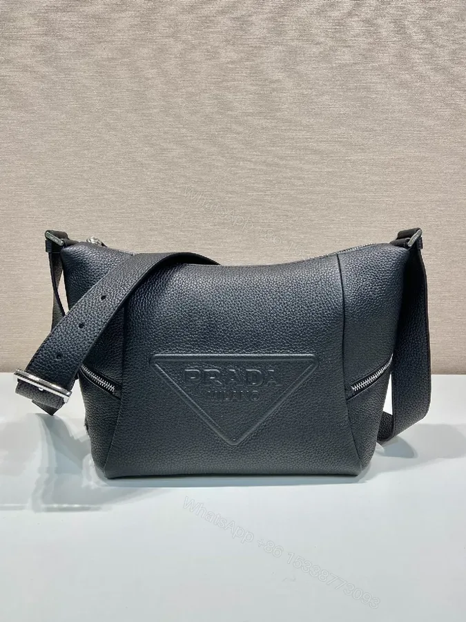 View 1 of Pebbled Leather Crossbody: Compact, Urban-Edge Essential Bag