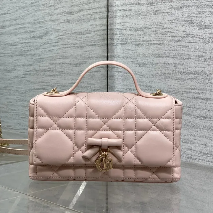 View 1 of Dior My Dior Mini Bag in Soupir Pink Cannage Lambskin